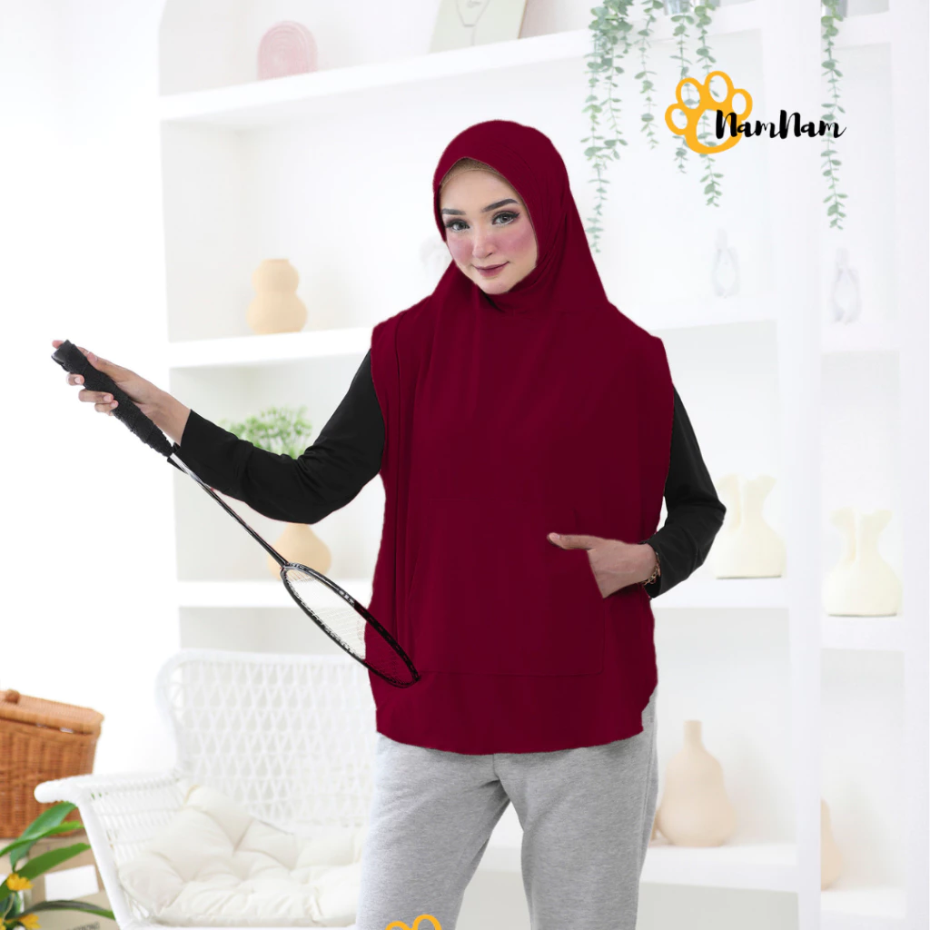 Hijab Sport Saku Kerudung Olahraga Sporty Zeeba Sport Saku - Gambar 5